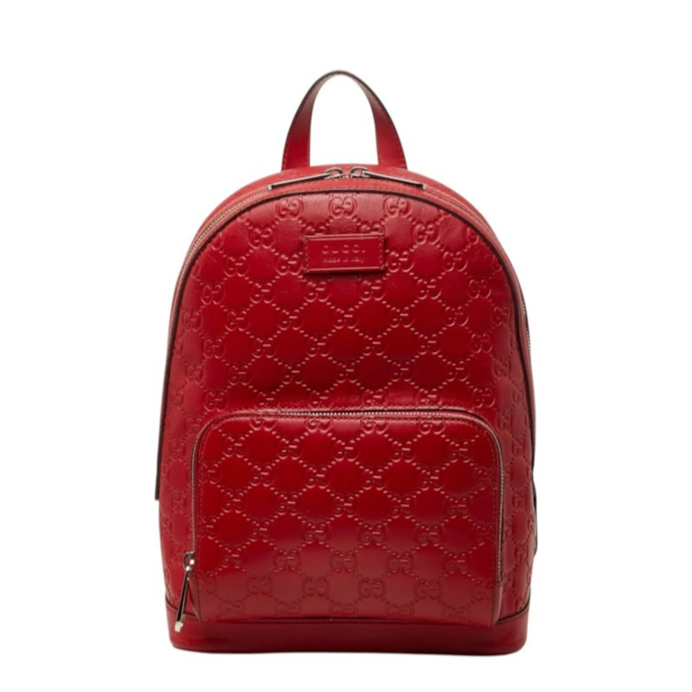 Gucci Guccissima Backpack 450967 Red Leather Women's GUCCI
